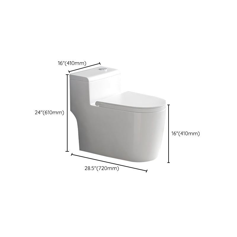 Contemporary Siphon Jet Toilet Bowl White Ceramic All-In-One Toilet