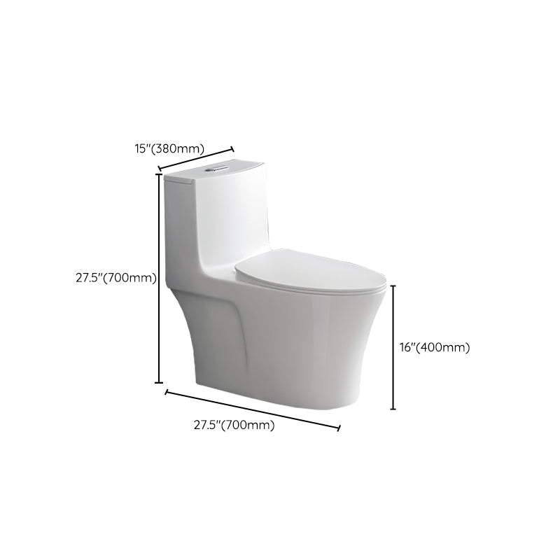 Contemporary Siphon Jet Toilet Bowl White Ceramic All-In-One Toilet