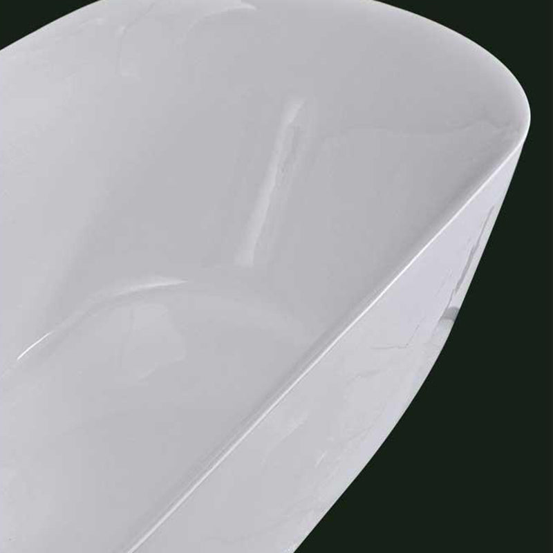 Modern Ellipse Acrylic Bathtub Freestanding Soaking Bathtub with Overflow Hole