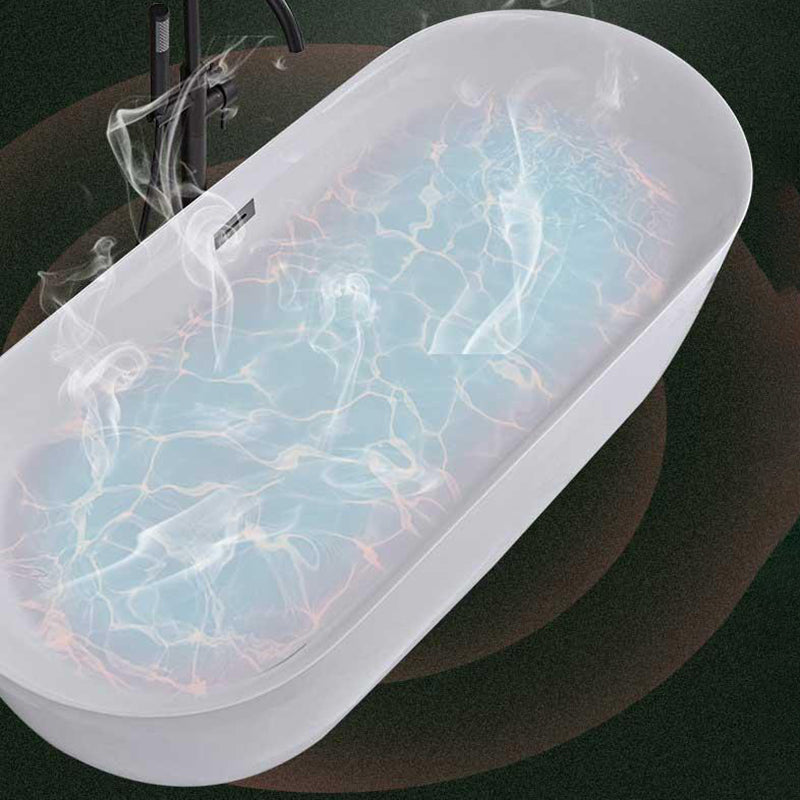Modern Ellipse Acrylic Bathtub Freestanding Soaking Bathtub with Overflow Hole