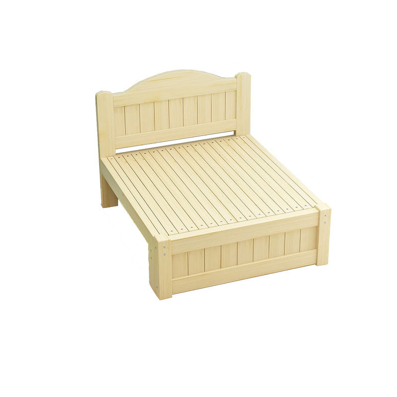 Natural Solid Wood Daybed Convertible Kids Bed with Headboard