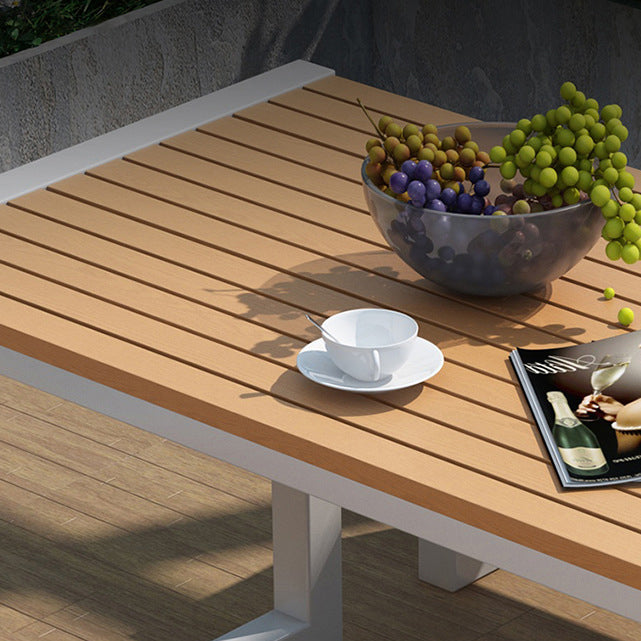 Modern 1/3 Pieces Metal Dining Set Reclaimed Wood Table Set for Outdoor