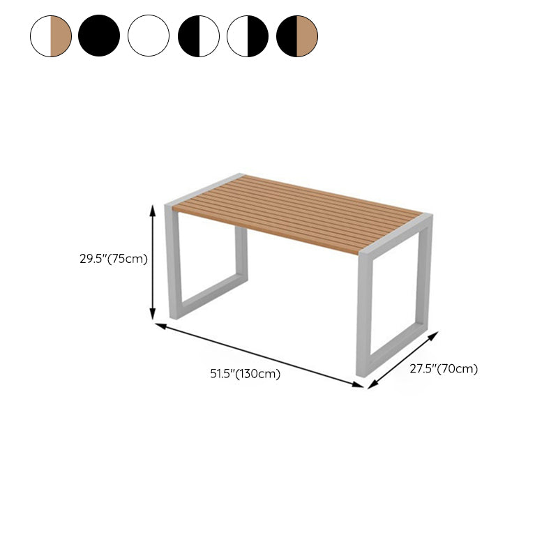 Modern 1/3 Pieces Metal Dining Set Reclaimed Wood Table Set for Outdoor