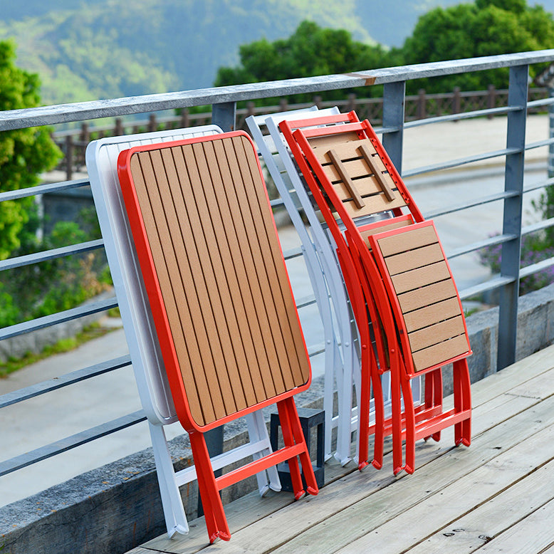 Modern Style 1/3 Pieces Metal Dining Set Reclaimed Wood Table Set for Outdoor