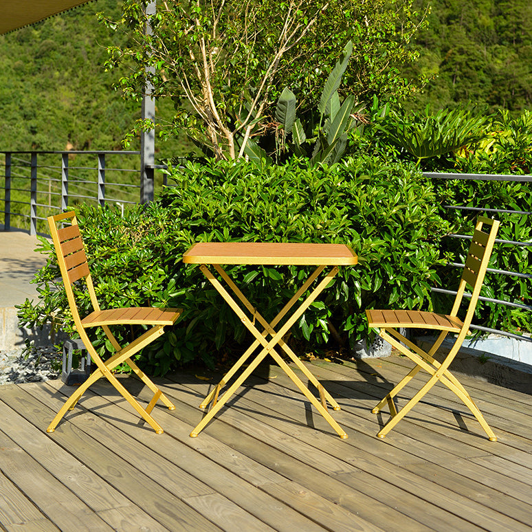 Modern Style 1/3 Pieces Metal Dining Set Reclaimed Wood Table Set for Outdoor