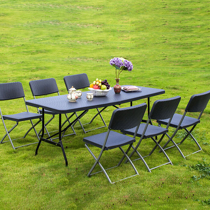 Industrial Plastic Foldable Dining Table Rectangle Water Resistant Dining Table