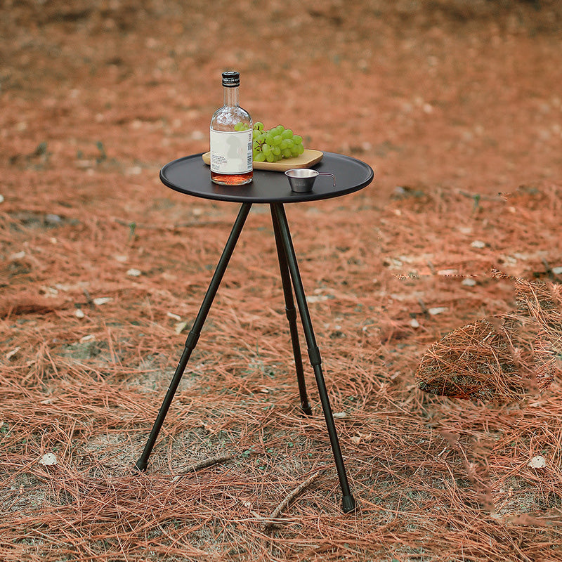 Industrial Metal Foldable Side Table Round Lift Dining Table