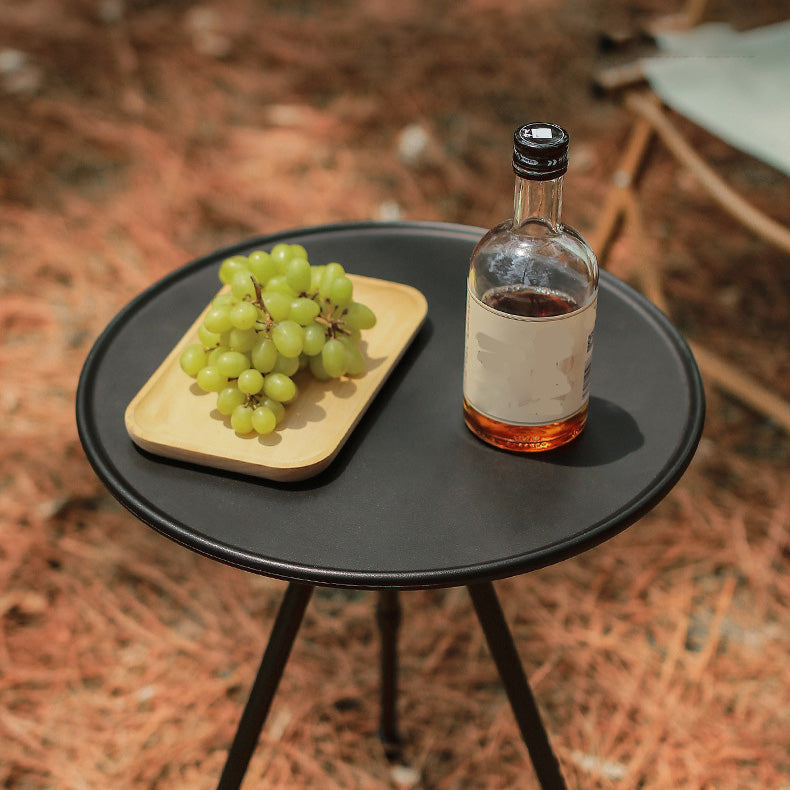 Industrial Metal Foldable Side Table Round Lift Dining Table