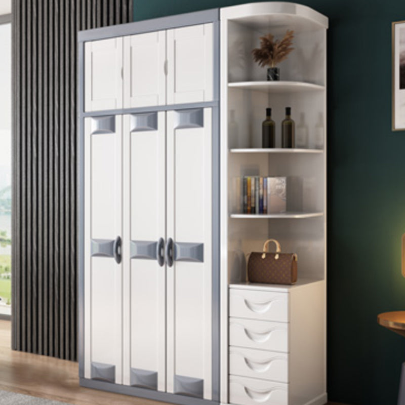 Rubberwood Wardrobe Closet Contemporary Hinged Wardrobe Cabinet