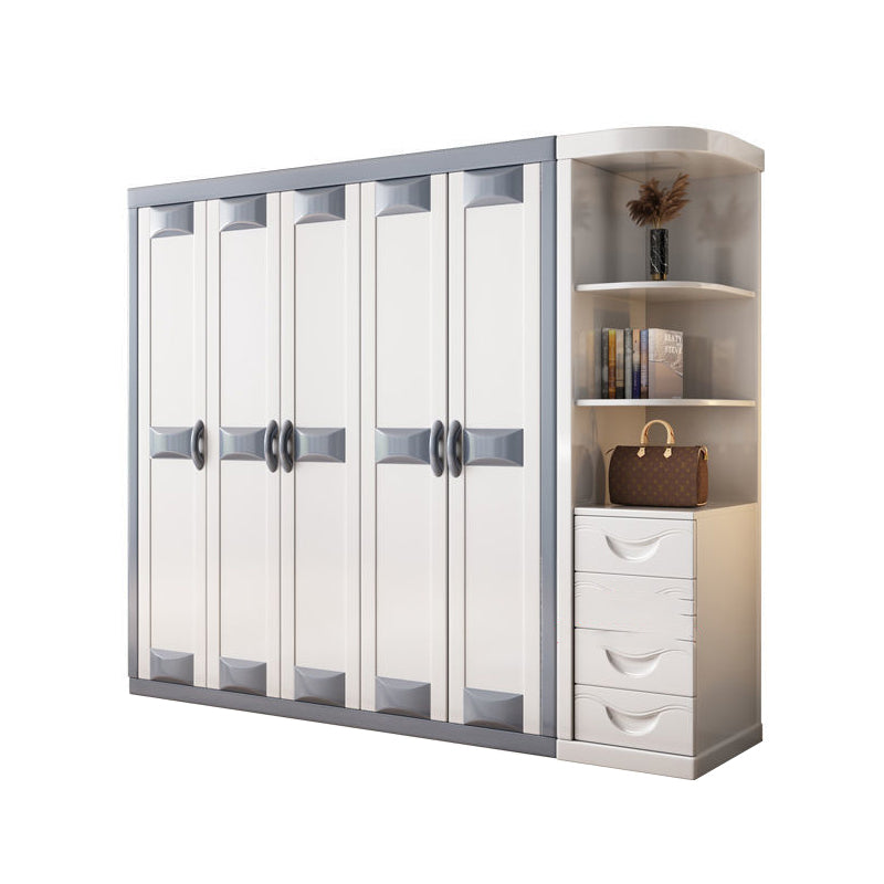 Rubberwood Wardrobe Closet Contemporary Hinged Wardrobe Cabinet