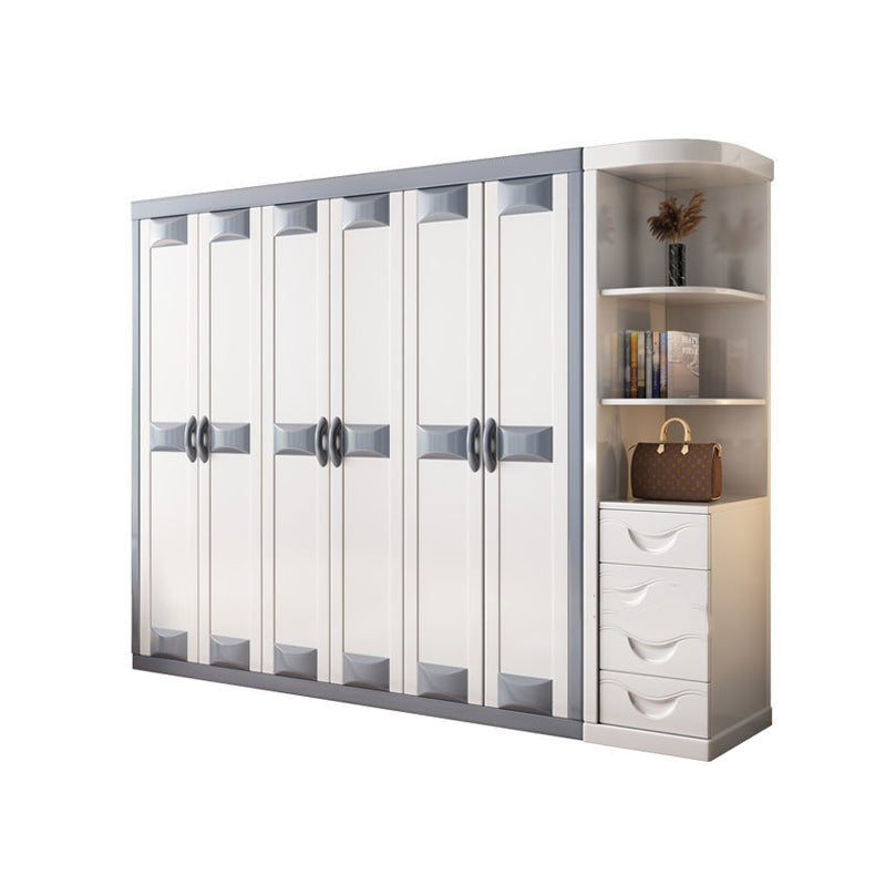 Rubberwood Wardrobe Closet Contemporary Hinged Wardrobe Cabinet