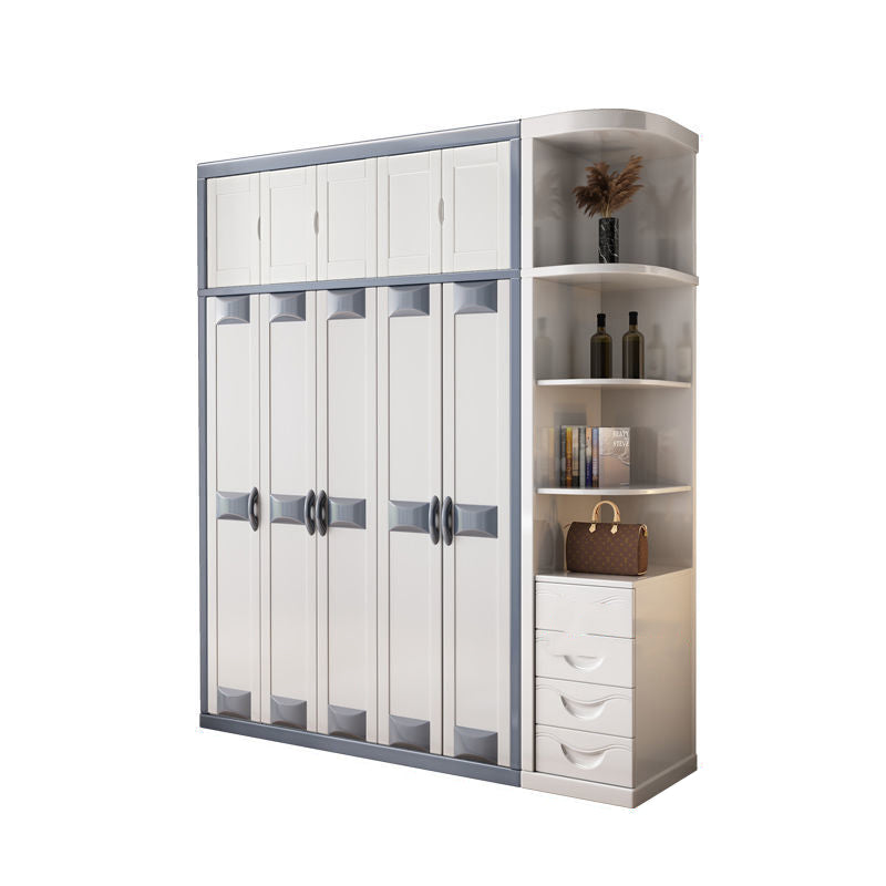 Rubberwood Wardrobe Closet Contemporary Hinged Wardrobe Cabinet