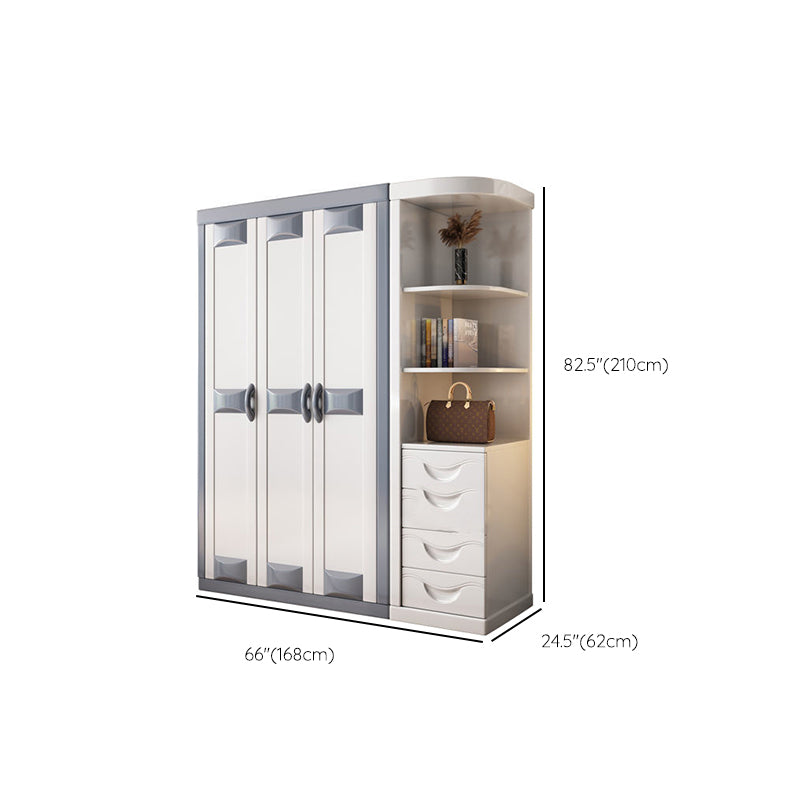 Rubberwood Wardrobe Closet Contemporary Hinged Wardrobe Cabinet