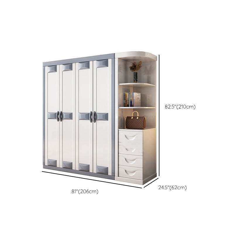 Rubberwood Wardrobe Closet Contemporary Hinged Wardrobe Cabinet