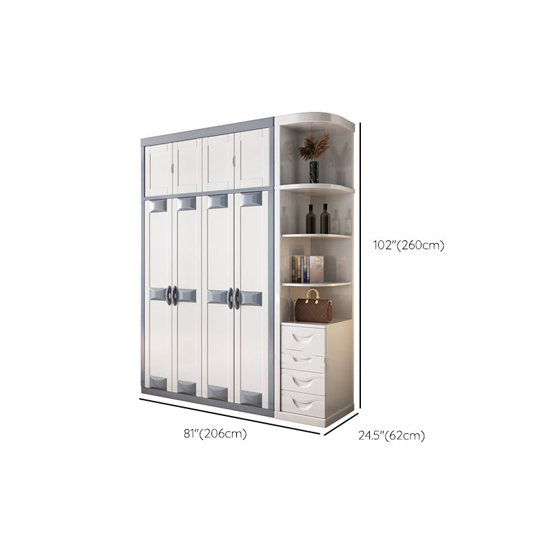 Rubberwood Wardrobe Closet Contemporary Hinged Wardrobe Cabinet
