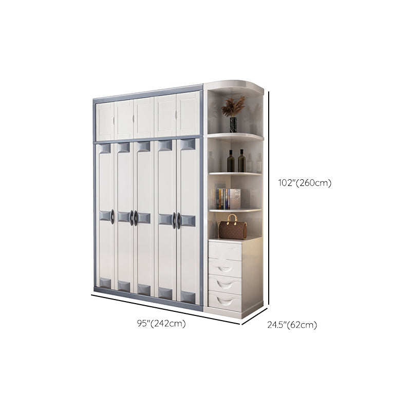 Rubberwood Wardrobe Closet Contemporary Hinged Wardrobe Cabinet