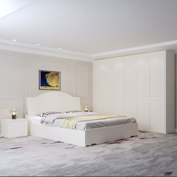 Engineered Wood Wardrobe Cabinet with Garment Rod Modern Wardrobe Closet