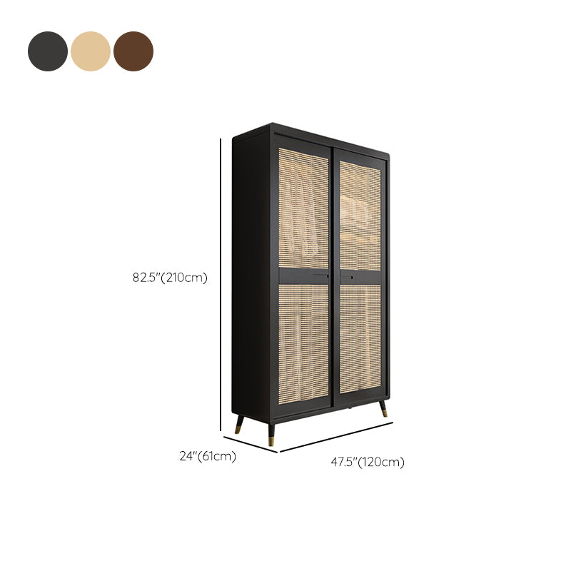 Rubberwood Wardrobe Closet Contemporary Sliding Wardrobe Armoire