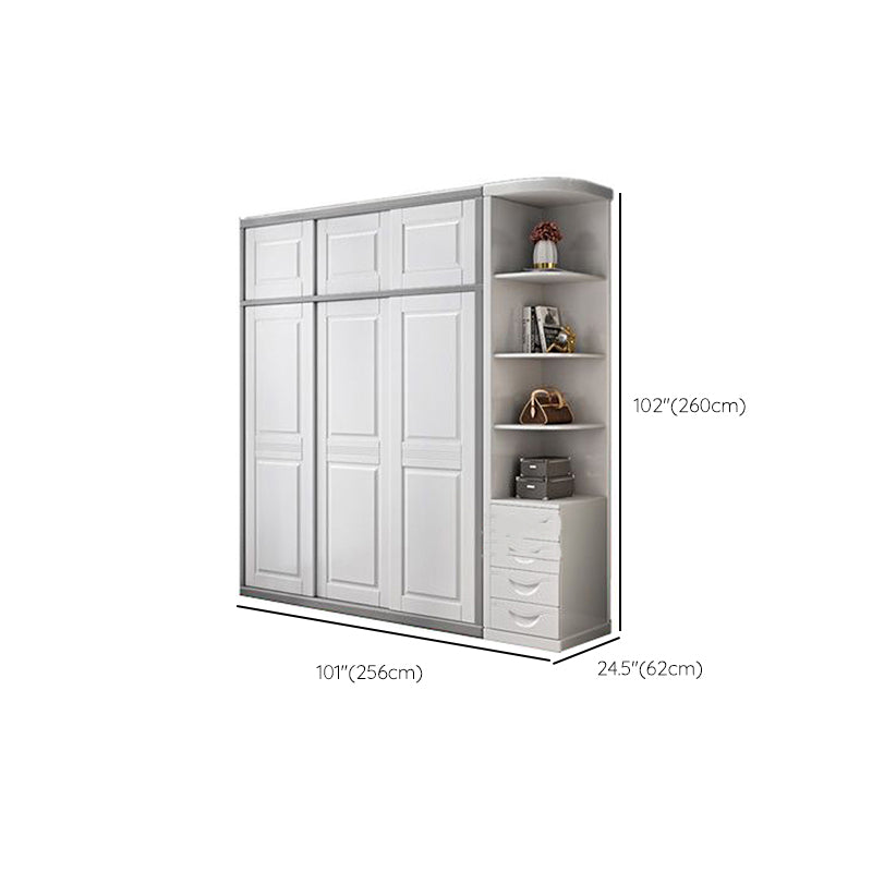 Rubberwood Wardrobe Cabinet with Shelves Modern Wardrobe Closet