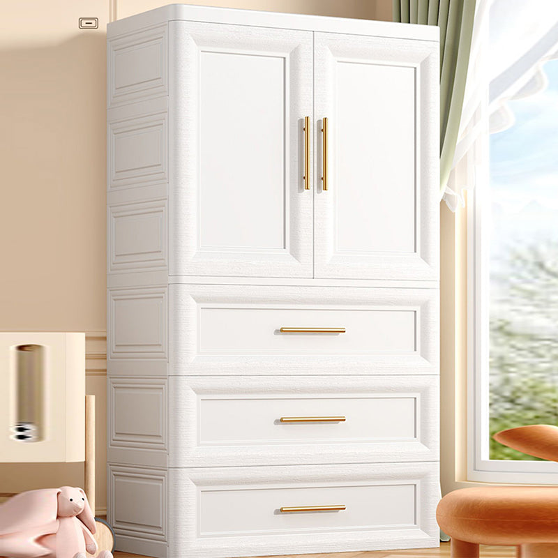 White Plastic Wardrobe Closet Contemporary Wardrobe Cabinet for Home