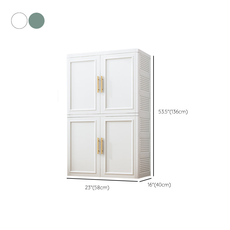 Plastic Wardrobe Cabinet with Garment Rod Hinged Wardrobe Closet