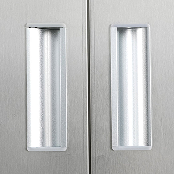 Modern Chrome Storage Cabinet for Bathroom Metal Cabinet with Hinged Doors