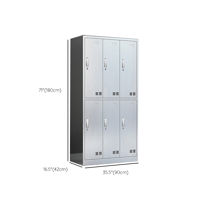 Modern Chrome Storage Cabinet for Bathroom Metal Cabinet with Hinged Doors