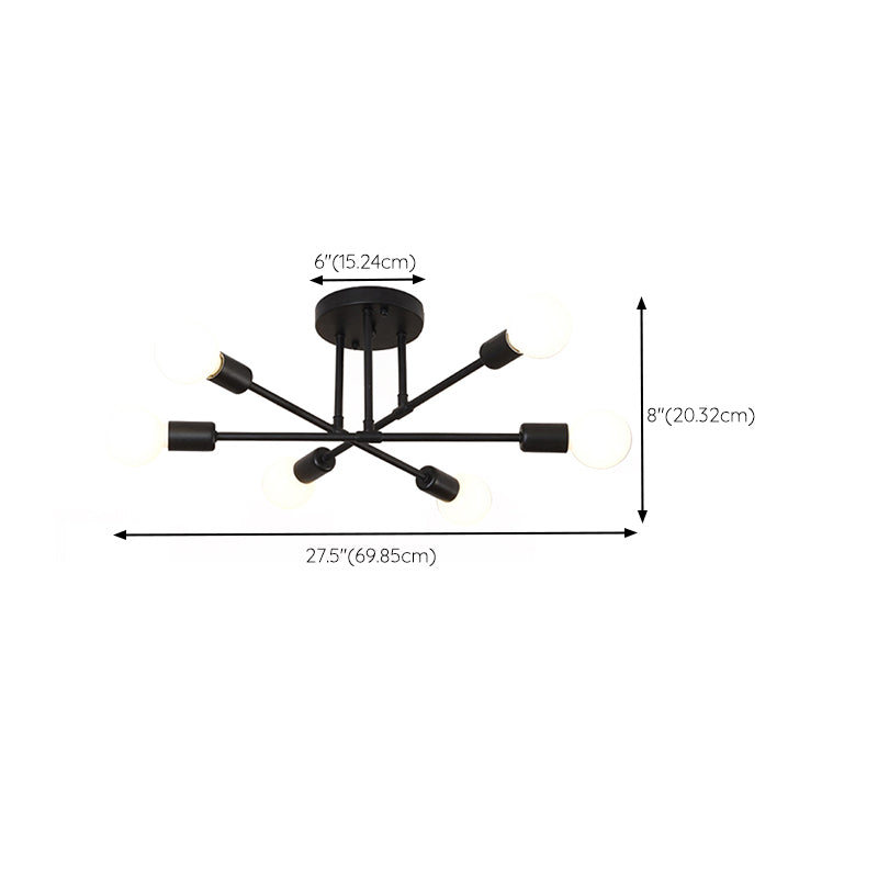 Modern Sputnik Shape Flush Mount Light Fixtures Metal Flush Mount Ceiling Light