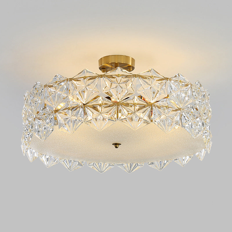Contemporary Ceiling Light Glass Flush Mount Lighting Fixture for Bedroom