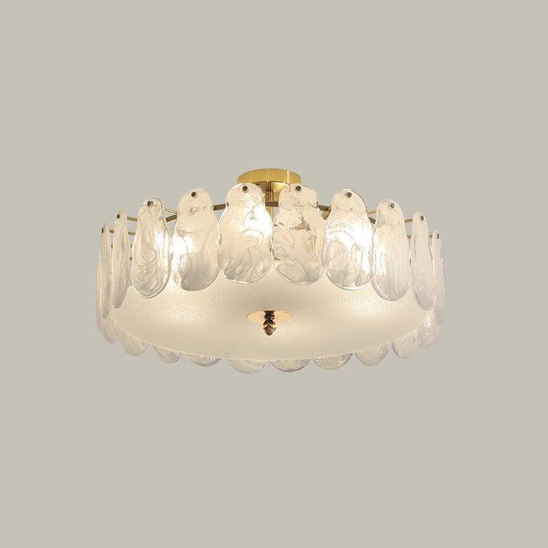 Contemporary Ceiling Lamp Glass Shade Flush Mount Lighting Fixture for Bedroom