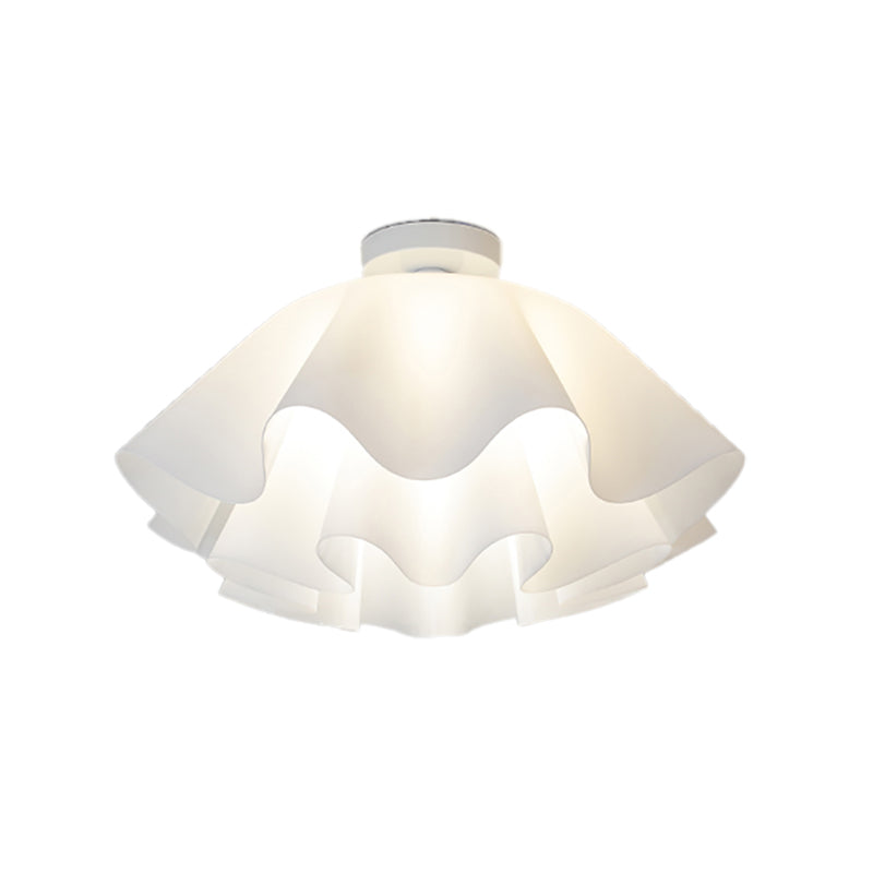 Flower Shape 1 - Light Flush Mount Light Iron and Acrylic Flush in White