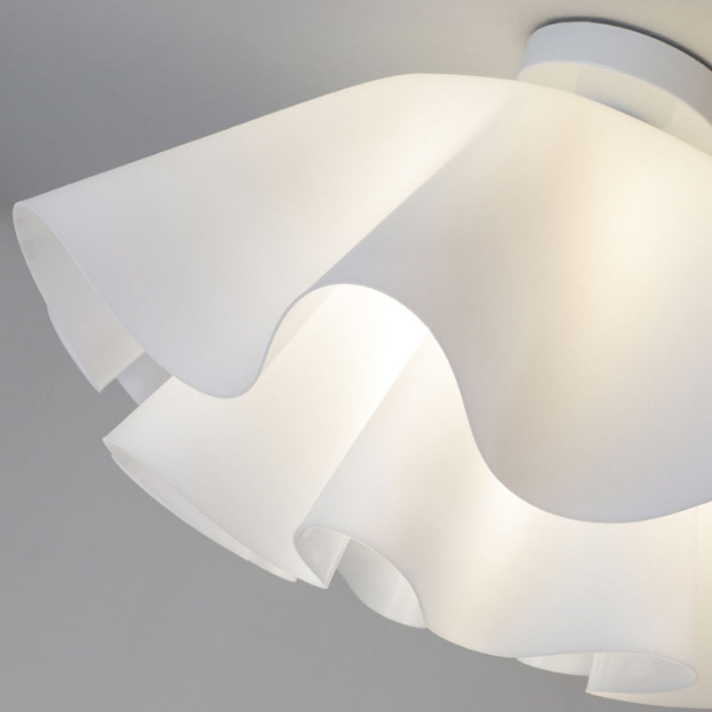 Flower Shape 1 - Light Flush Mount Light Iron and Acrylic Flush in White