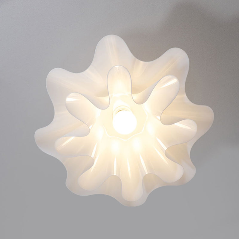 Flower Shape 1 - Light Flush Mount Light Iron and Acrylic Flush in White