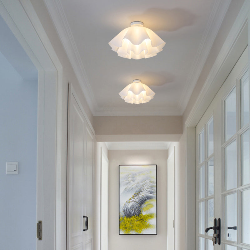 Flower Shape 1 - Light Flush Mount Light Iron and Acrylic Flush in White