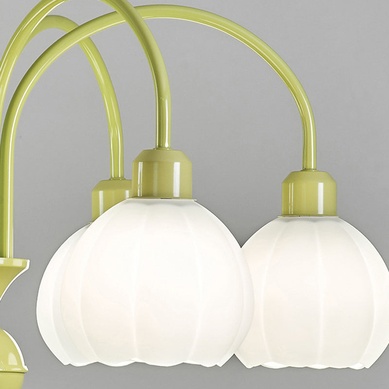 Nordic Glass Ceiling Light Green Flush Mount Lighting Fixture for Bedroom