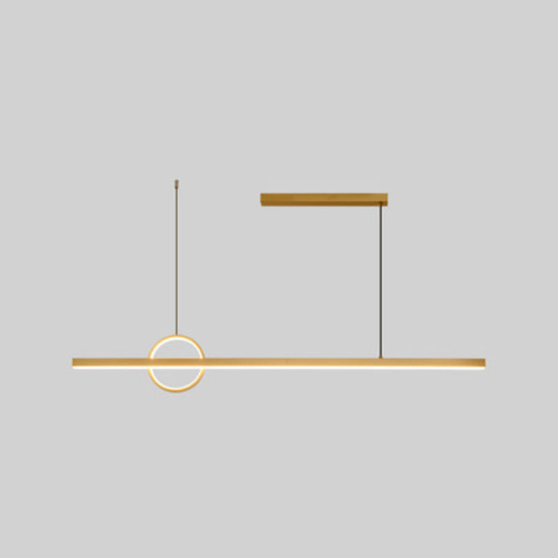 Nordic LED Island Lighting Fixture Minimalist Metallic Pendant Light for Dining Room