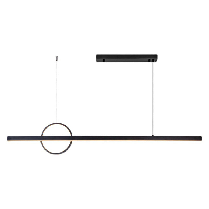 Nordic LED Island Lighting Fixture Minimalist Metallic Pendant Light for Dining Room
