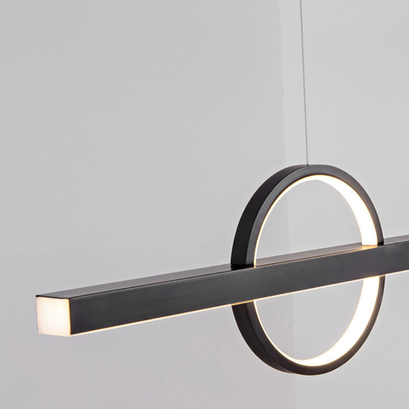 Nordic LED Island Lighting Fixture Minimalist Metallic Pendant Light for Dining Room