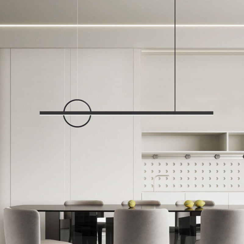 Nordic LED Island Lighting Fixture Minimalist Metallic Pendant Light for Dining Room