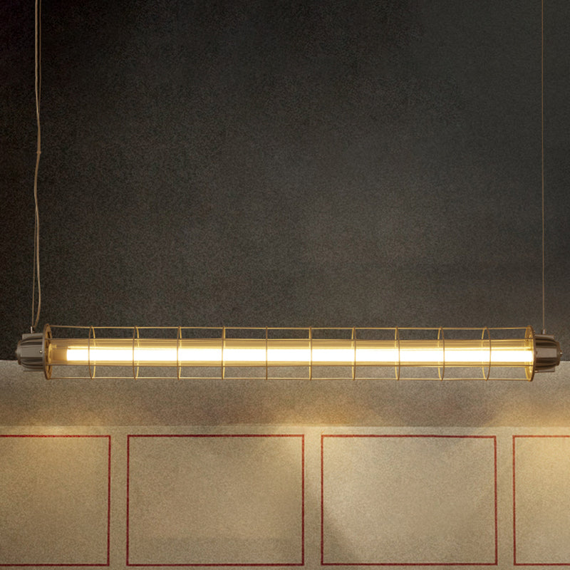 Industrial Style Hanging Lamp Cylinder Shape Island Light Fixture for Dining Table