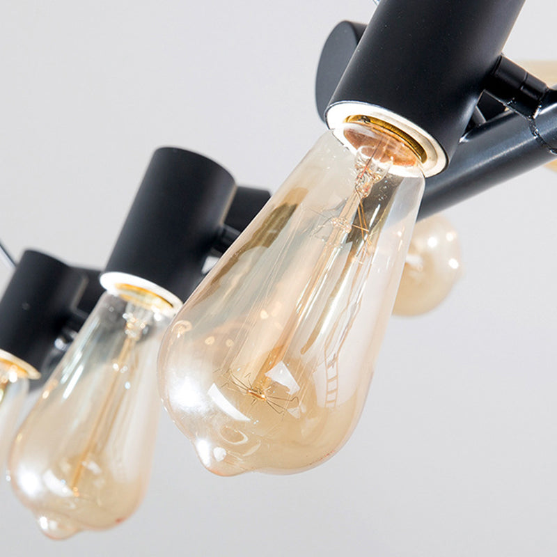 Industrial Style Iron Hanging Lamp Black Island Light Fixture for Dining Table