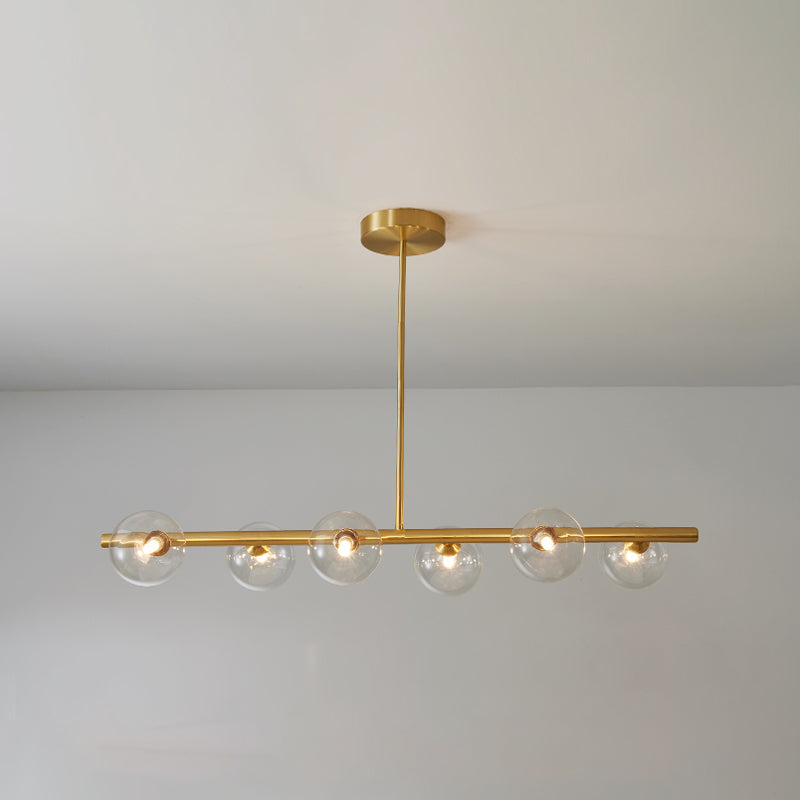 Nordic Style Copper Hanging Lamp Ball Shape Shade Island Light Fixture for Bedroom