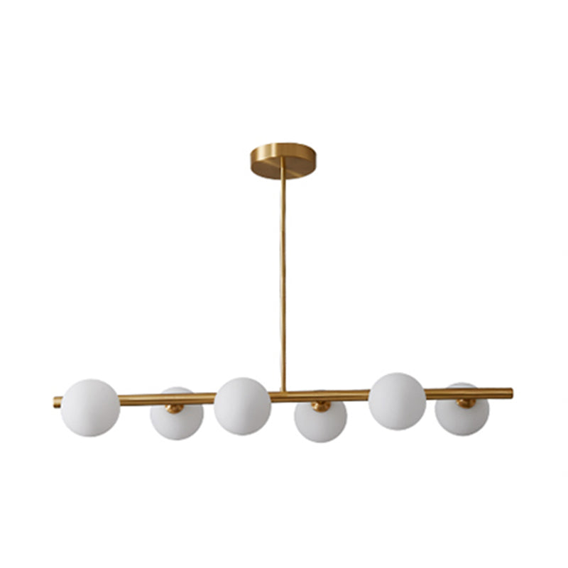 Nordic Style Copper Hanging Lamp Ball Shape Shade Island Light Fixture for Bedroom
