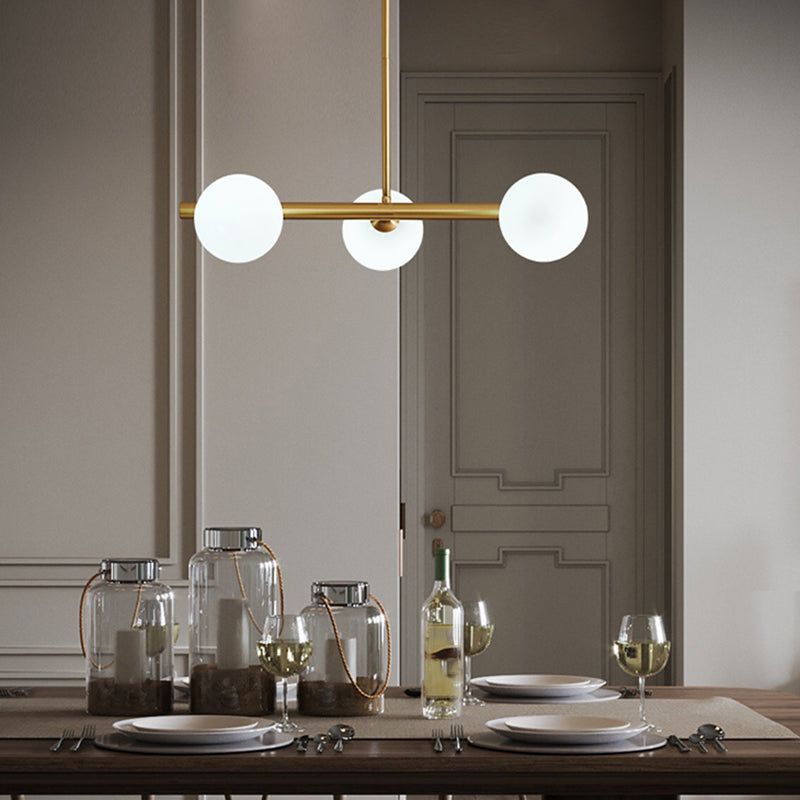 Nordic Style Copper Hanging Lamp Ball Shape Shade Island Light Fixture for Bedroom