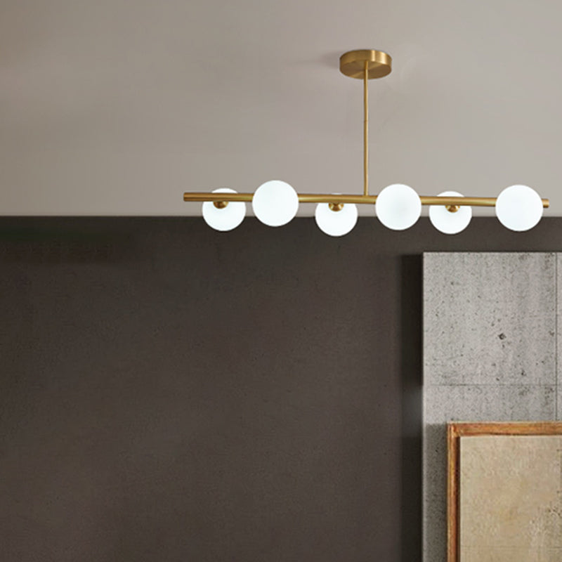 Nordic Style Copper Hanging Lamp Ball Shape Shade Island Light Fixture for Bedroom