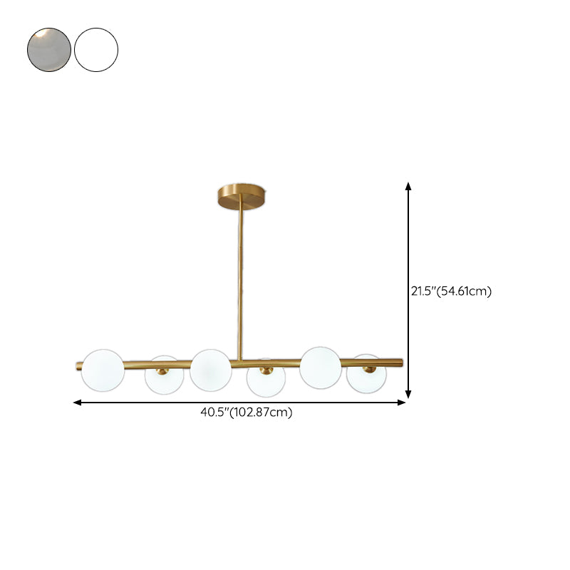 Nordic Style Copper Hanging Lamp Ball Shape Shade Island Light Fixture for Bedroom