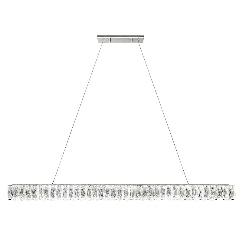 Nordic Style Crystal Hanging Lamp Rectangle Shape Island Light Fixture for Living Room