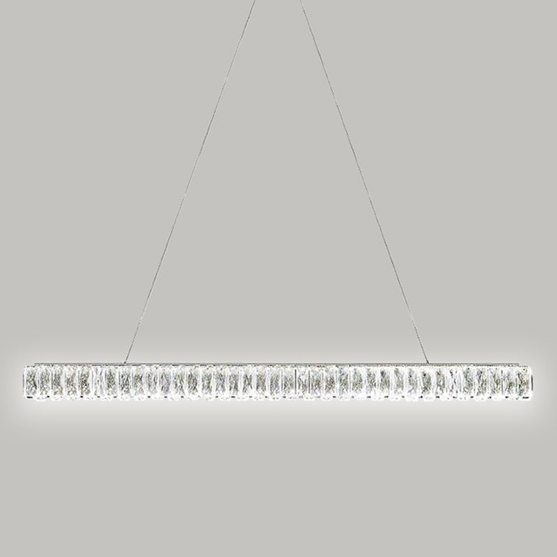 Nordic Style Crystal Hanging Lamp Rectangle Shape Island Light Fixture for Living Room