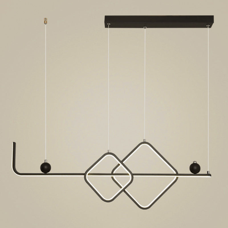 Metal Linear Island Pendant Modern Multiple-Light Island Lighting