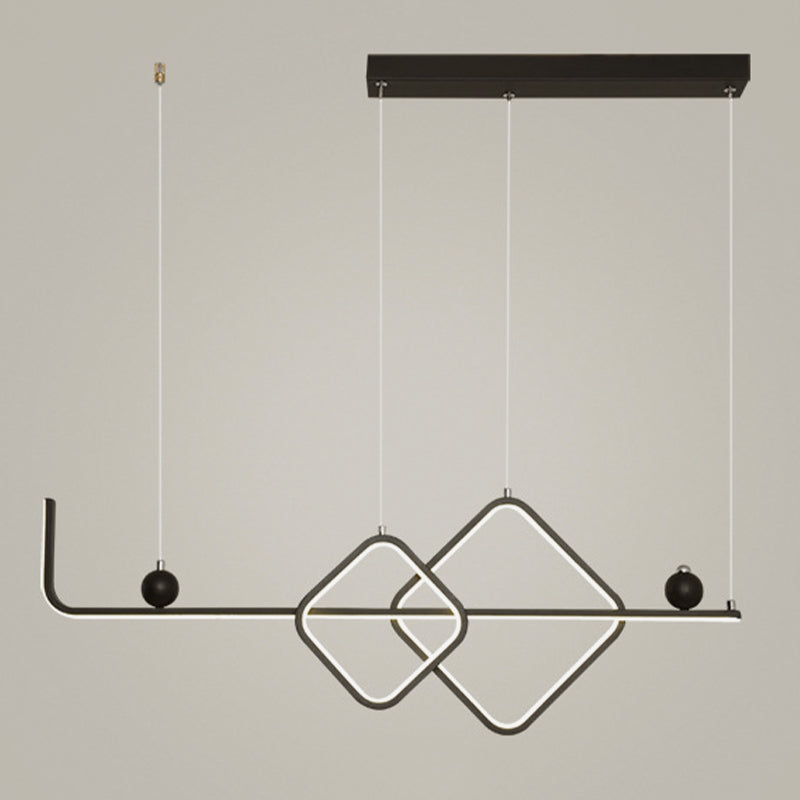 Metal Linear Island Pendant Modern Multiple-Light Island Lighting